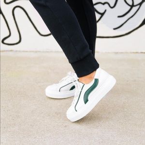 Able Local + Global platform sneakers size 9 green and white platform